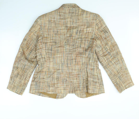 Paula Borges Womens Beige Jacket Size 14 - shoulder pads