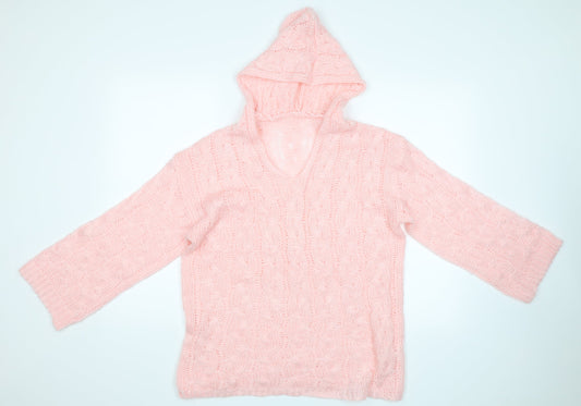 Preworn Womens Pink Pullover Hoodie Size M