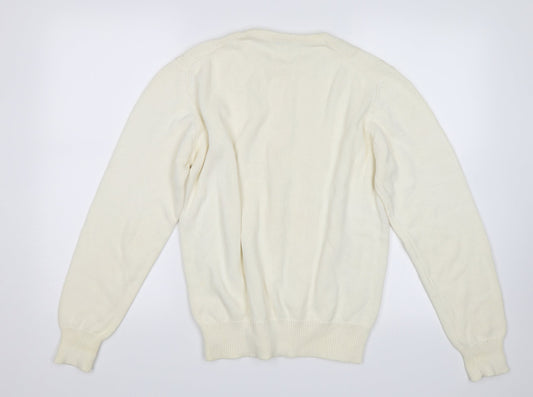 Angelo Santini Womens White Pullover Jumper Size L