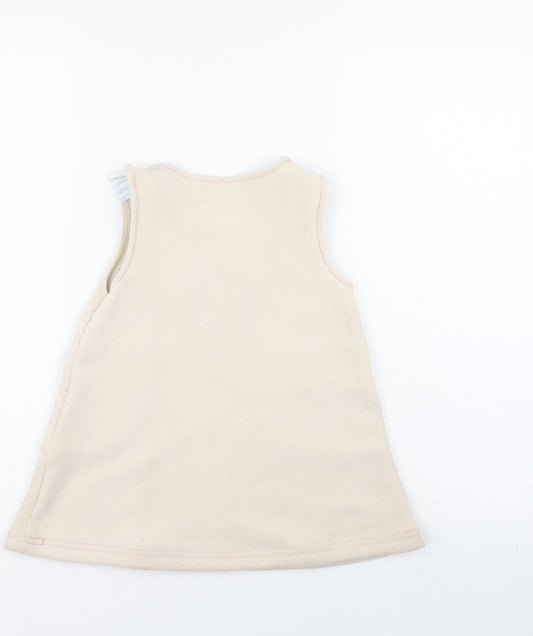 Pick Ouic Girls Ivory Pinafore/Dungaree Dress Size 18 Months