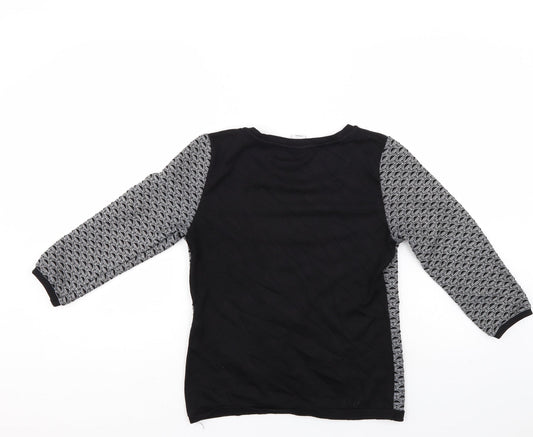 VERO MODA Womens Beige Geometric Pullover Jumper Size M