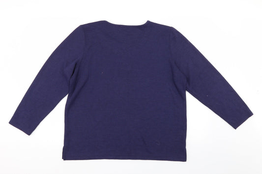 BM Womens Blue Pullover Jumper Size M