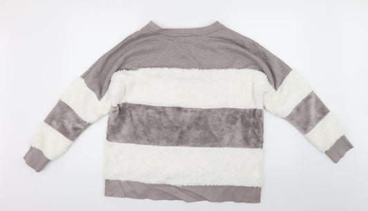 Therapy London Womens Multicoloured Striped Pullover Sweatshirt Size M