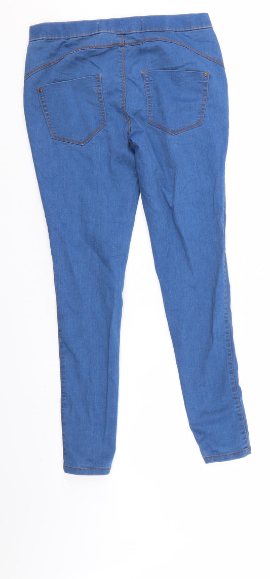 Denim & Co. Womens Blue Denim Tapered Jeans Size 12 L28 in