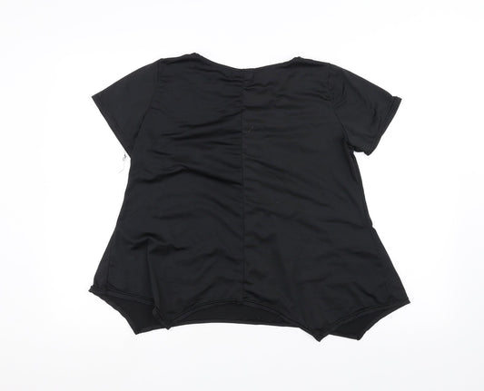 Preworn Womens Black Basic T-Shirt Size 2XL