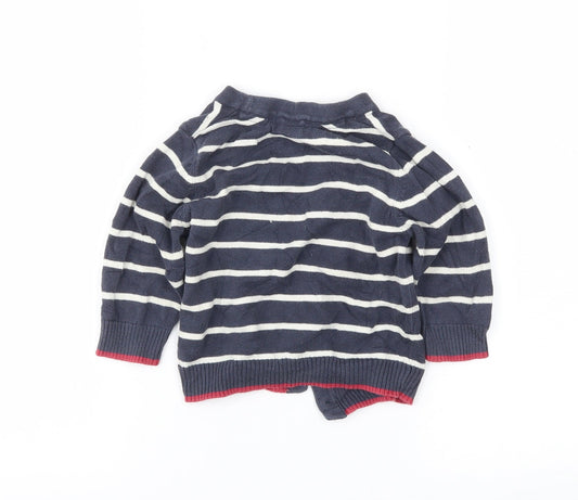 TU Girls Blue Striped Cardigan Jumper Size 9-12 Months