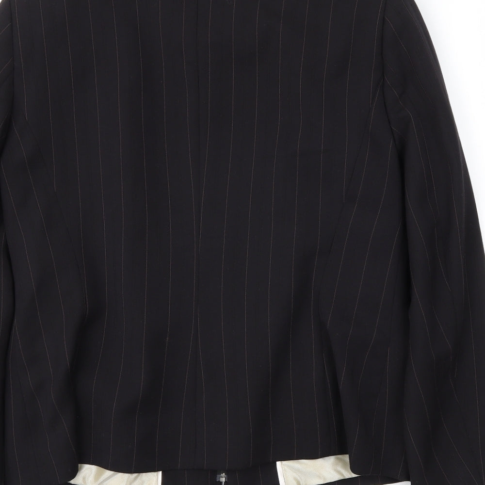 Klass Womens Black Striped Jacket Blazer Size 14