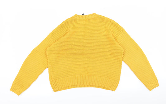 Divided Womens Yellow Pullover Jumper Size S