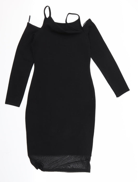 Cameo Womens Black Rayon Sheath Size 8