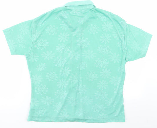 jordanna Mens Green Batik Polo Size M