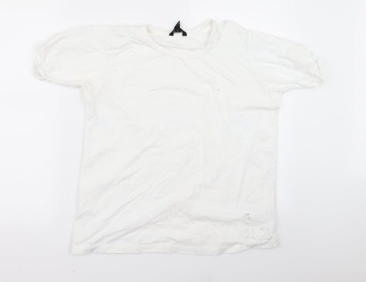 New Look Womens White Basic T-Shirt Size 12