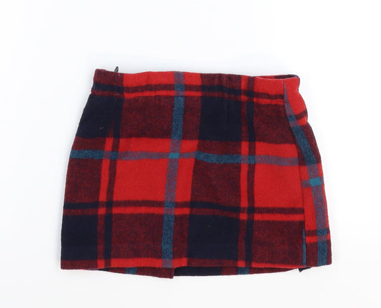 NEXT Girls Red Check Mini Skirt Size 4 Years