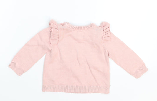 Gap Girls Pink Knit Pullover Jumper Size 3-6 Months
