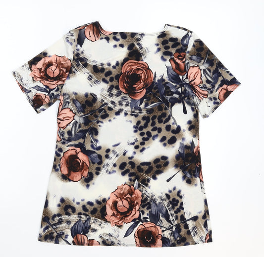 Saloos Womens Multicoloured Floral Basic T-Shirt Size 12