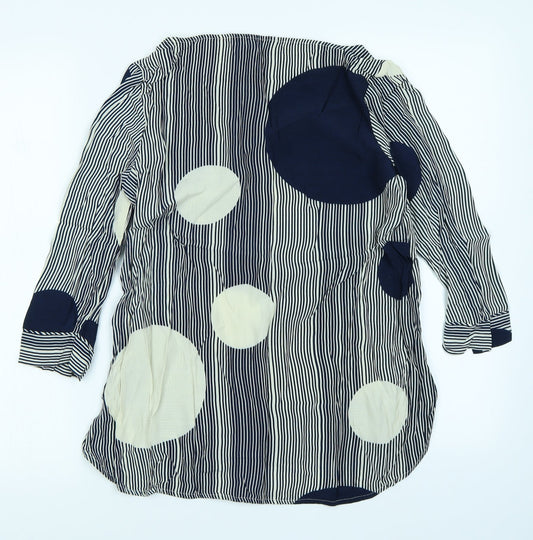 NEXT Womens Blue Striped Basic Blouse Size 10