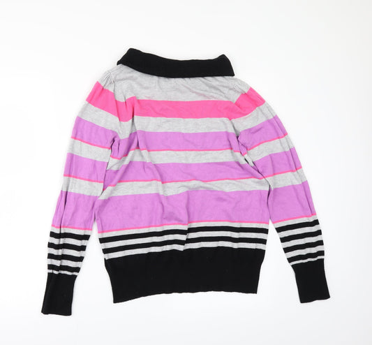 Marks and Spencer Womens Multicoloured Striped Pullover Jumper Size 16