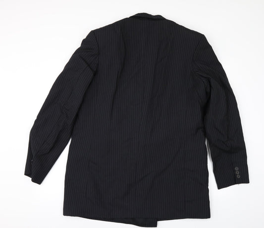cerrti de la 191 Mens Black Striped Jacket Suit Jacket Size 42