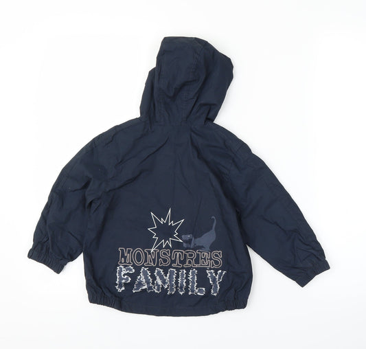 Vertbaudet Girls Blue Parka Coat Size 3 Years