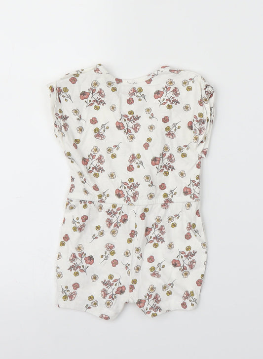 Primark Girls White Floral Romper One-Piece Size 3-6 Months