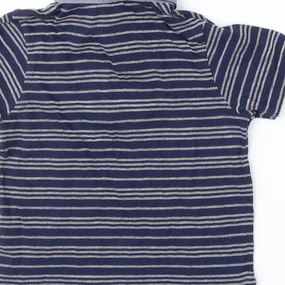 George Boys Blue Striped Basic T-Shirt Size 3-4 Years