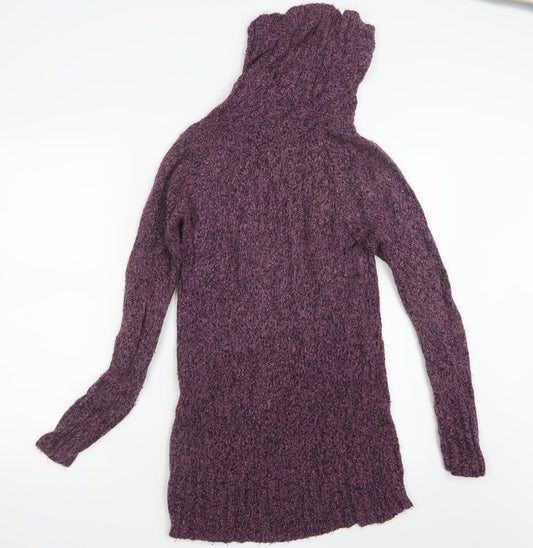 M&Co Womens Purple Knit Pullover Jumper Size S