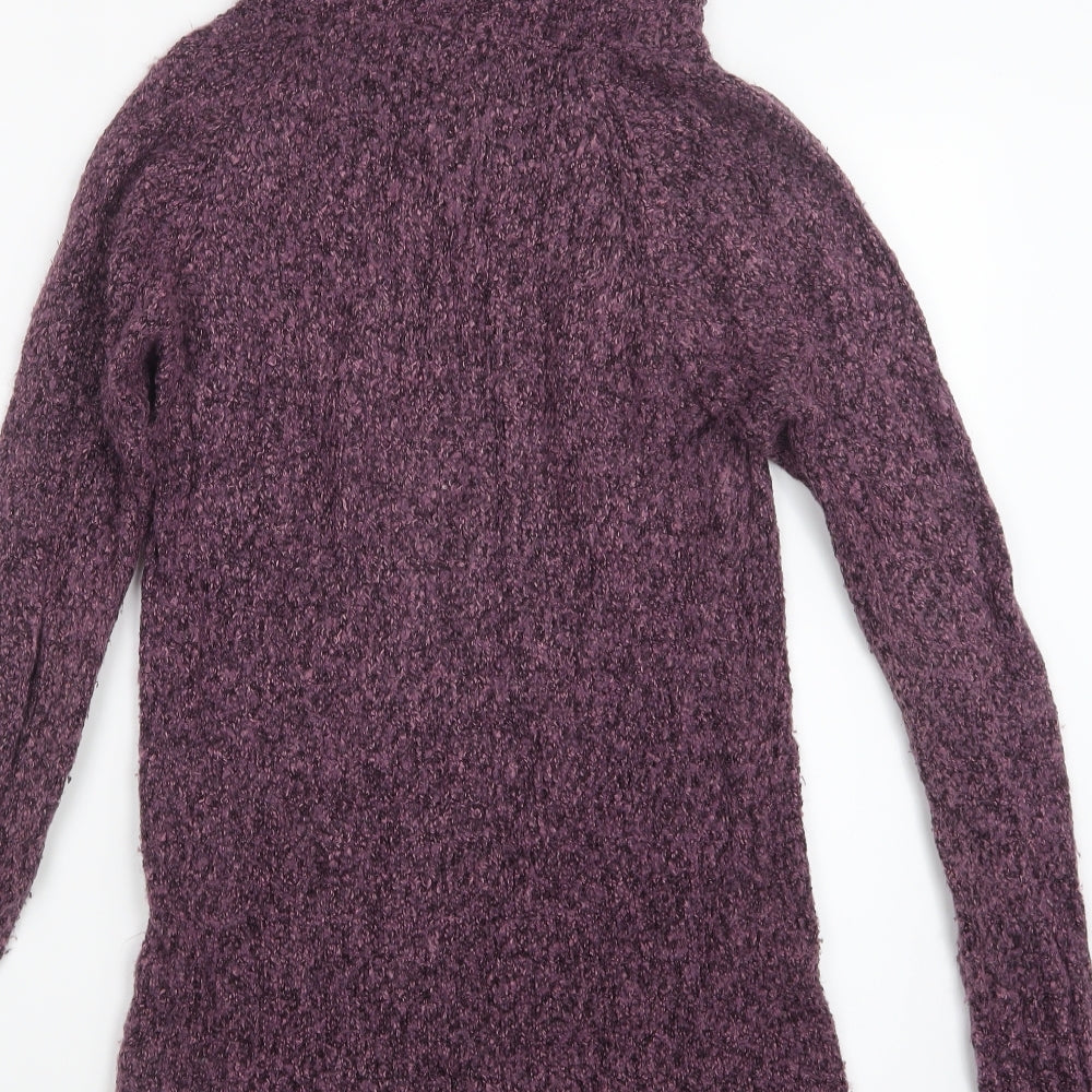 M&Co Womens Purple Knit Pullover Jumper Size S