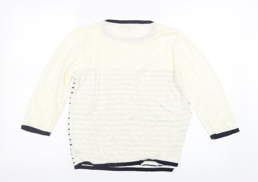 Mudflower Womens Ivory Knit Pullover Jumper Size S