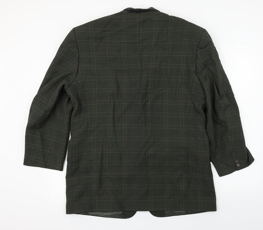 Berkertex Mens Green Check Jacket Blazer Size 38