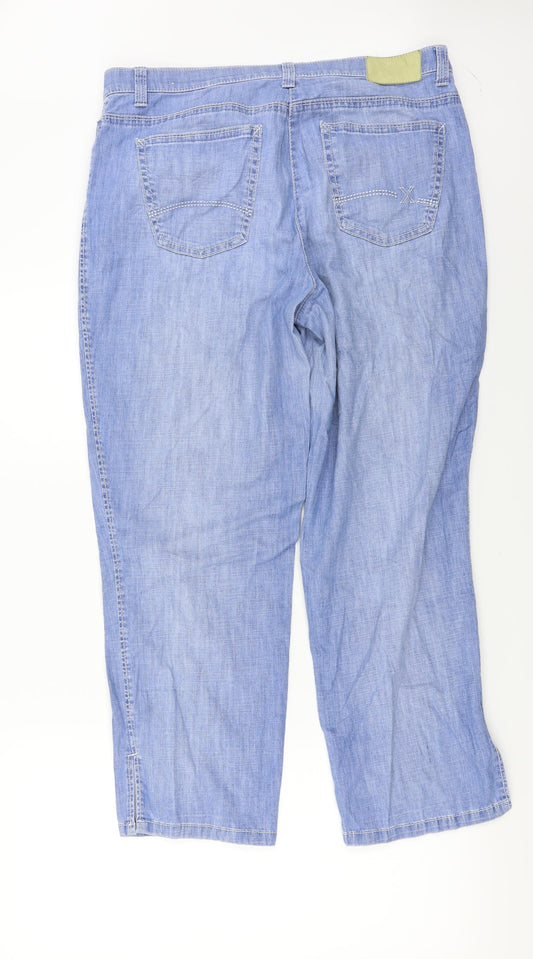Preworn Womens Blue Straight Jeans Size 34 in L26 in