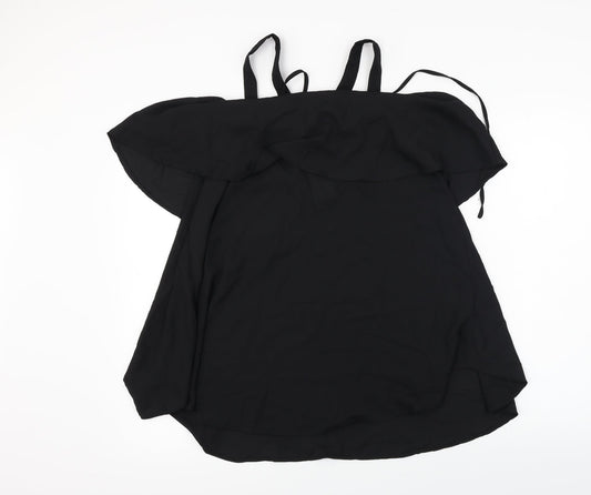 auxo Womens Black Basic Blouse Size S