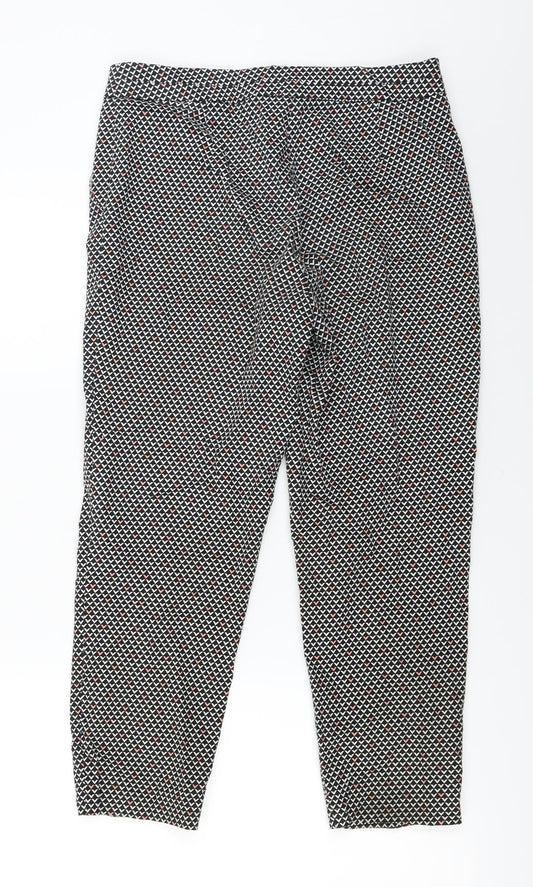 Marks and Spencer Womens Black Herringbone Trousers Size 10 L22 in