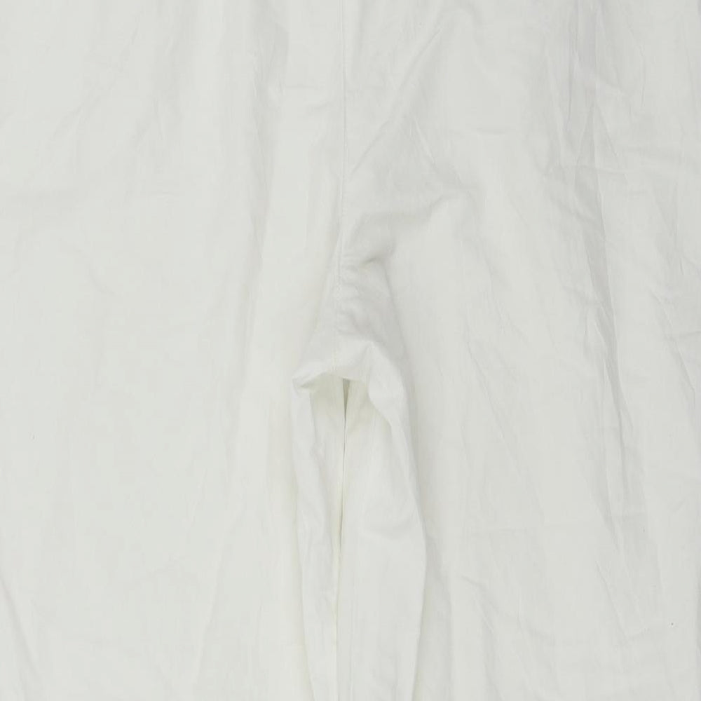 Preworn Womens White Cropped Trousers Size 34 in L21 in