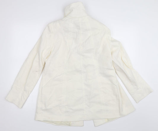BM Collection Womens Ivory Overcoat Coat Size 12