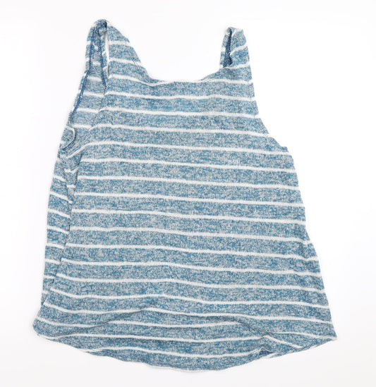 Preworn Womens Blue Striped Basic Tank Size 14