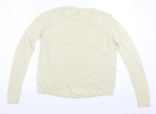Compania Fantasia Womens Beige Pullover Jumper Size S