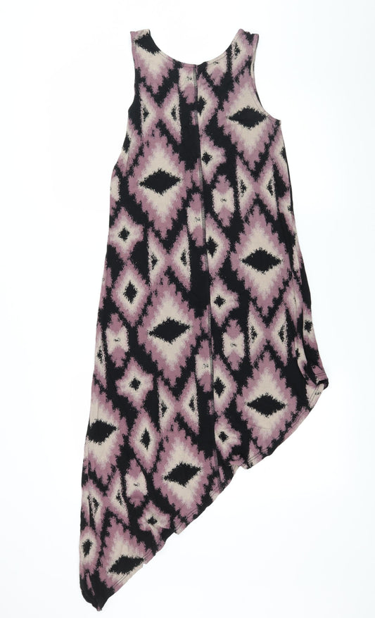 River Island Womens Purple Geometric Jersey Basic Tank Size 8