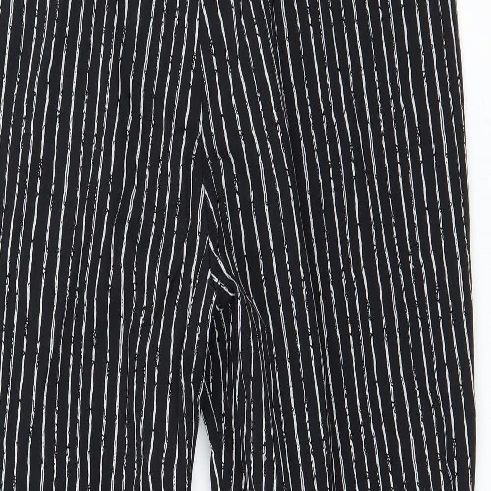 Preworn Womens Black Striped Trousers Size 27 in L24 in