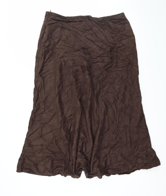 Maine Womens Brown Velour Flare Skirt Size 14