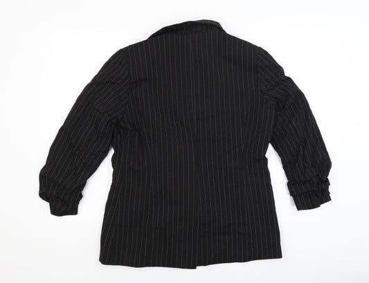 Very Womens Black Striped Jacket Blazer Size 12