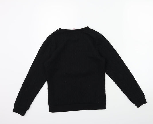 MISS EVIE Girls Black Pullover Sweatshirt Size 11-12 Years - CHRISTMAS