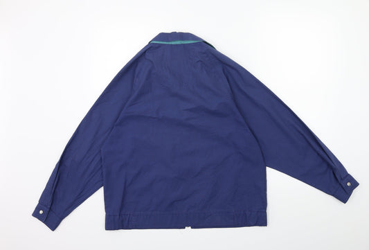 Preworn Mens Blue Rayon Overcoat Coat Size M