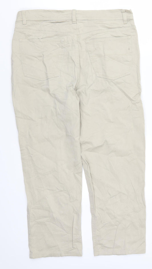 Chamargue Womens Beige Cropped Trousers Size 36 in L25 in