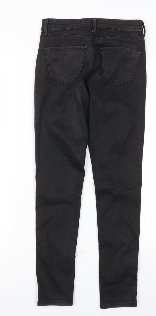 Topshop Womens Black Denim Skinny Jeans Size 25 in L26 in