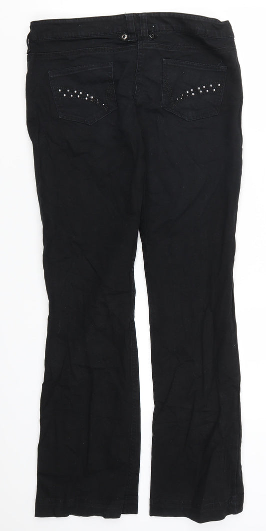 Blind Date Womens Black Denim Straight Jeans Size M L30 in