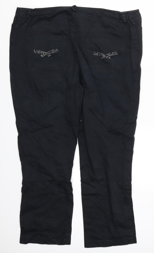 Querdani Womens Black Trousers Size 40 in L27 in