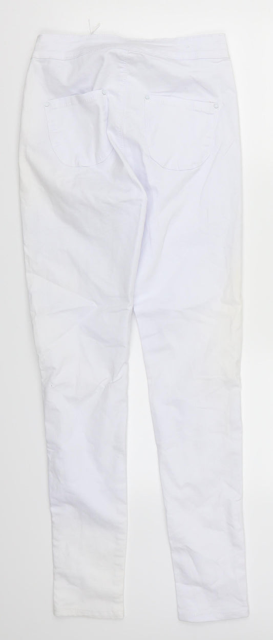 DS Fashion Womens White Denim Skinny Jeans Size 8 L30 in