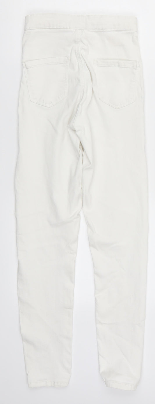 Topshop Womens White Denim Skinny Jeans Size 25 in L25 in