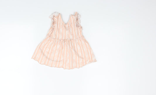 George Girls Orange Polka Dot Fit & Flare Size 6-9 Months