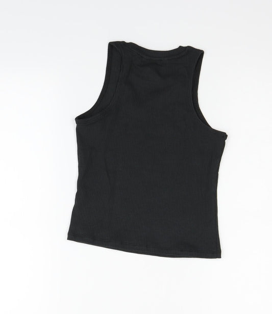 H&M Girls Black Basic T-Shirt Size 9-10 Years