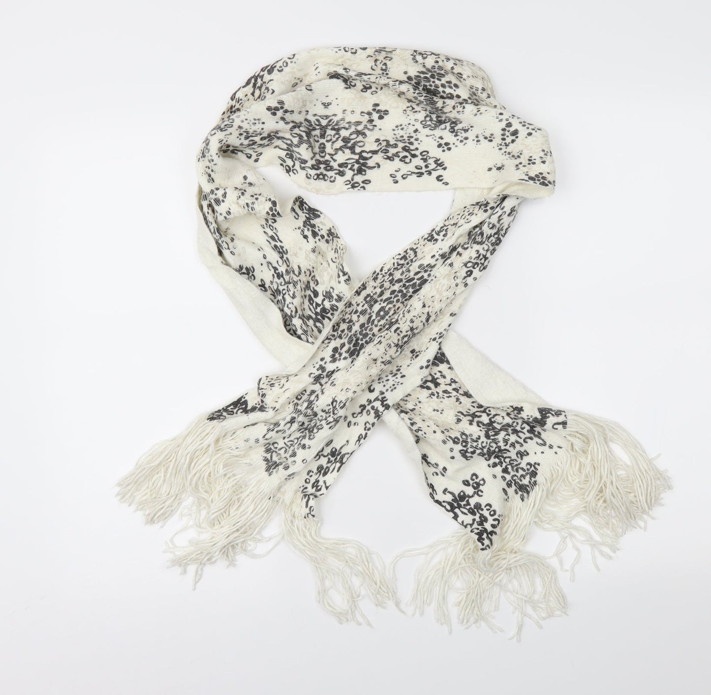 Preworn Womens Ivory Animal Print Scarf
